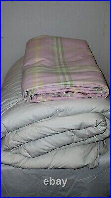 Pottery Barn Kids Duvet Cover With Comforter, Pink Green Plaid Duvet, twin size