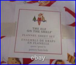 Pottery Barn Kids Elf on a Shelf Queen Flannel Sheet Set NIP