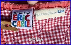 Pottery Barn Kids Eric Carle Hungry Caterpillar Quilt Blue Cotton Patchwork VGC