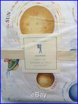 Pottery Barn Kids Eric Outer Space planet quilt shams Nathan Star sheet Queen