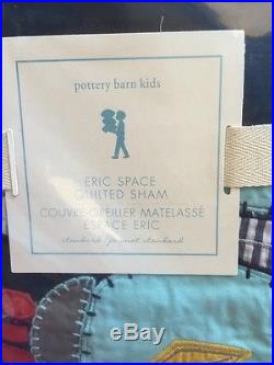 Pottery Barn Kids Eric Outer Space planet quilt shams Nathan Star sheet Queen