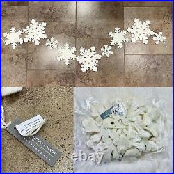 Pottery Barn Kids Felted Wool Snowflake Garland Christmas NWT (3 Available)