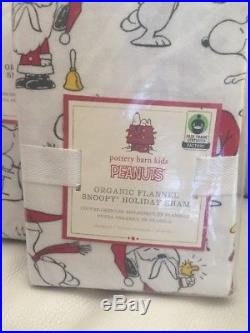 Pottery Barn Kids Flannel Holiday Peanuts Twin Duvet Sham Snoopy Christmas