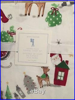 Pottery Barn Kids Flannel North Pole Quilt Standard Sham Sheet Twin Christmas