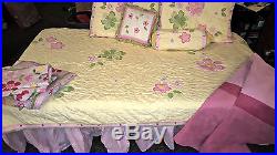Pottery Barn Kids Floral Daisy Complete Room Quilt Set Rug Sheets Shams Pillows