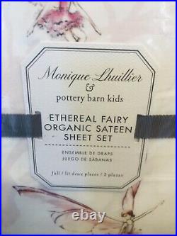 Pottery Barn Kids Full Monique Lhuillier Ethereal Fairy Sheet Set Sateen Organic