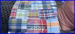 Pottery Barn Kids Full Queen Revesible Plaid Madras Quilt