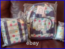 Pottery Barn Kids Funny Faces Small Backpack Lunchbox Water Bottle Set Girl Last