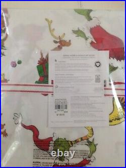 Pottery Barn Kids GRINCH & MAX Christmas Holiday FULL Cotton Sheet Set