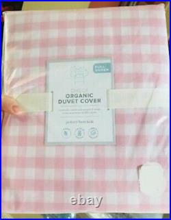 Pottery Barn Kids Gingham Check Duvet Cover Pink Queen No Sham