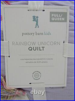 Pottery Barn Kids Girls Rainbow Unicorn Full Queen Lavender Purple #4388B