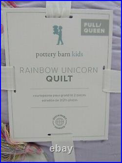 Pottery Barn Kids Girls Rainbow Unicorn Full Queen Lavender Purple #A13