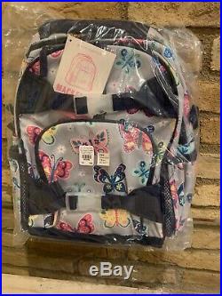 Pottery Barn Kids Gray Butterfly Small Backpack Lunch Box Water Bottle Case New