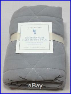 Pottery Barn Kids Grey Corduroy Plush Twin Quilt+1 Standard Sham