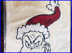Pottery Barn Kids Grinch Full Queen Duvet Shams Pillow Cover Flannel Christmas