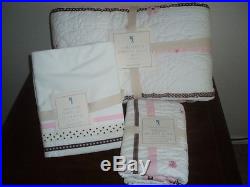 Pottery Barn Kids HANNAH RIBBON Twin Quilt withsham & Sheet set new with tags