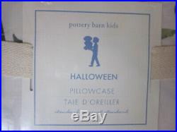 Pottery Barn Kids Halloween Queen Sheet Set Pumpkin Witch Black Cat &Xtra PC NIP