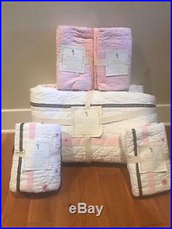 Pottery Barn Kids Hannah Ribbon Quilted Bedding- Full/ Queen 5 Pieces- New