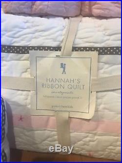 Pottery Barn Kids Hannah Ribbon Quilted Bedding- Full/ Queen 5 Pieces- New