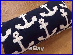 Pottery Barn Kids Harper Navy Crib Quilt, Sham, Sheet, Skirt, Anchor Pillow-Nautical