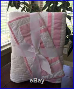 Pottery Barn Kids Harper Nursery 5 Pc set Quilt Skirt Sham Sheet Bumper New Pink