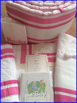 Pottery Barn Kids Harper Pink Nursery Crib Quilt, Sham, Sheet, Skirt, Bumper Read