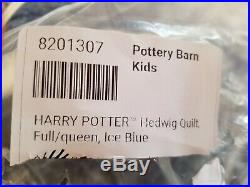 Pottery Barn Kids Harry Potter Hedwig Owl Blue Quilt Full Queen #4020