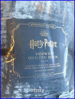 Pottery Barn Kids Harry Potter New NIP Hedwig Queen Quilt + 3 Euro Shams Owl