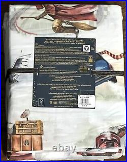 Pottery Barn Kids Harry Potter Storybook QUEEN Sheet Set Organic Cotton 3 Pc NWT