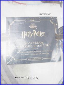 Pottery Barn Kids Harry Potter Storybook TWIN Sheet Set Story Book Pillowcase