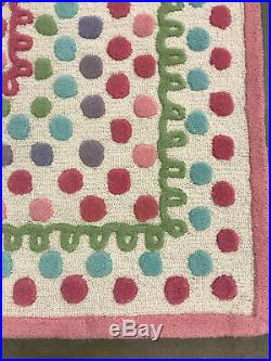 Pottery Barn Kids Heart Dot Wool 5' x 8' Area Rug 100% Authentic With Tags