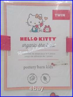 Pottery Barn Kids Hello Kitty Organic Sheet Set & Pillowcase Blush Twin #J14AA