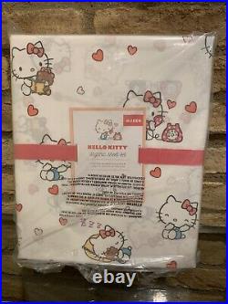 Pottery Barn Kids Hello Kitty Sheet Set Queen Size Cotton Christmas Holiday New