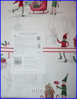Pottery Barn Kids Holiday Elf Organic Sheet Set Full NEW 4 Pcs