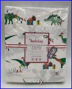 Pottery Barn Kids Holiday Glow In The Dark Dinosaur Sheet Set Full #9752
