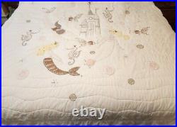 Pottery Barn Kids ISABELLE MERMAID CASTLE Full Queen White Comforter 86x86 Clean