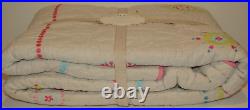 Pottery Barn Kids Jenni Kayne Ripley Twin Bed Quilt Quilted Comforter Beige Pink