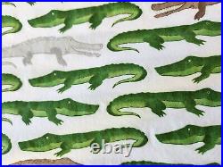 Pottery Barn Kids Jeremy Twin Flat Sheet Green Alligator Cotton