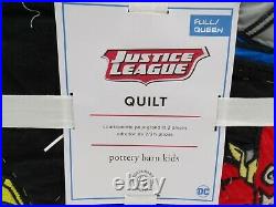 Pottery Barn Kids Justice League Batman Superman Quilt Full Queen #321K