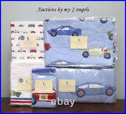 Pottery Barn Kids LITTLE RACER Race Cars Vehicles Brody Crib Quilt Baby Bedding