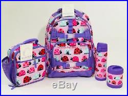 Pottery Barn Kids Ladybug Large Backpack Bookbag Lunchbox Water Bottle Thermos 4