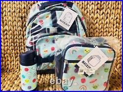 Pottery Barn Kids Large Backpack Funny Faces Lunchbox Water Bottle No Mono New