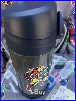 Pottery Barn Kids Large Backpack Water Bottle Lunch Box Gray Marvel No Mono Boys