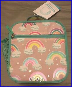 Pottery Barn Kids Large Pink Mod Sequin Rainbow Backpack & Rainbow Ref. Lunchbag