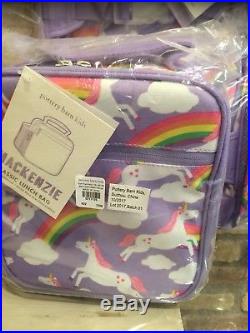 Pottery Barn Kids Lavender Unicorn Large Backpack Lunch Box Water bottle Thermos