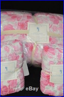 Pottery Barn Kids Lillian Floral Flower Quilt Pink Full Queen & 2 Std Shams #59