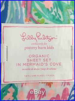 Pottery Barn Kids Lilly Pulitzer Organic MERMAID cove TWIN sheet set