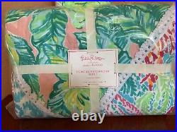 Pottery Barn Kids Lilly Pulitzer PRINTED PARTY PATCHWORK Twin Quilt Set STD Sham