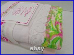 Pottery Barn Kids Lilly Pulitzer Parade Flamingo Quilt Queen Pink with3 Shams 6249