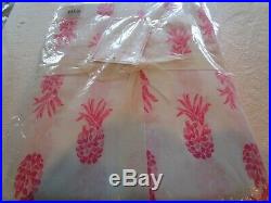 Pottery Barn Kids Lilly Pulitzer Pineapple Pink Print Percale Sheet Set full New
